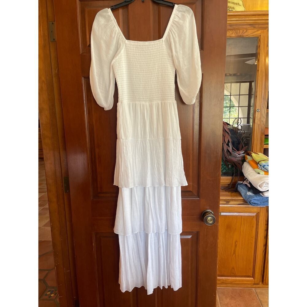 J GEE TIERED SMOCKED CHEST MAXI DRESS SMALL - Picture 6 of 6